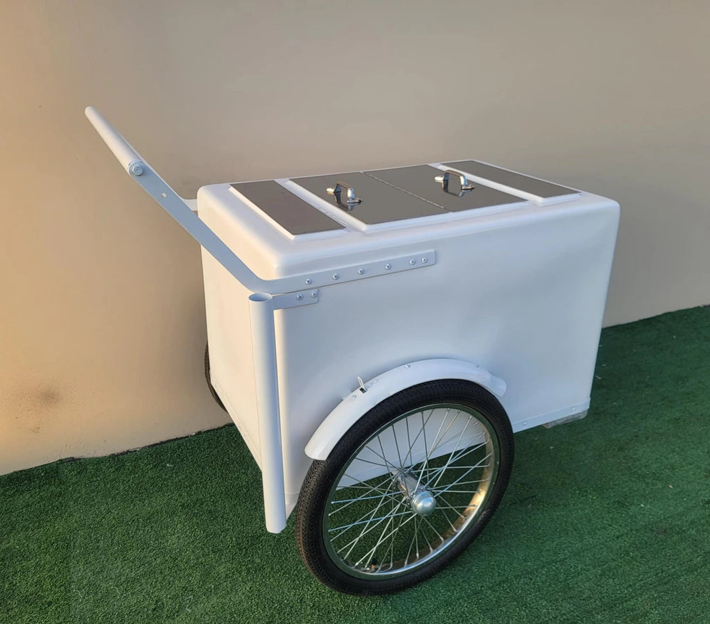 Standard White Popsicle Cart with Fenders and Bicycle Tires image 2