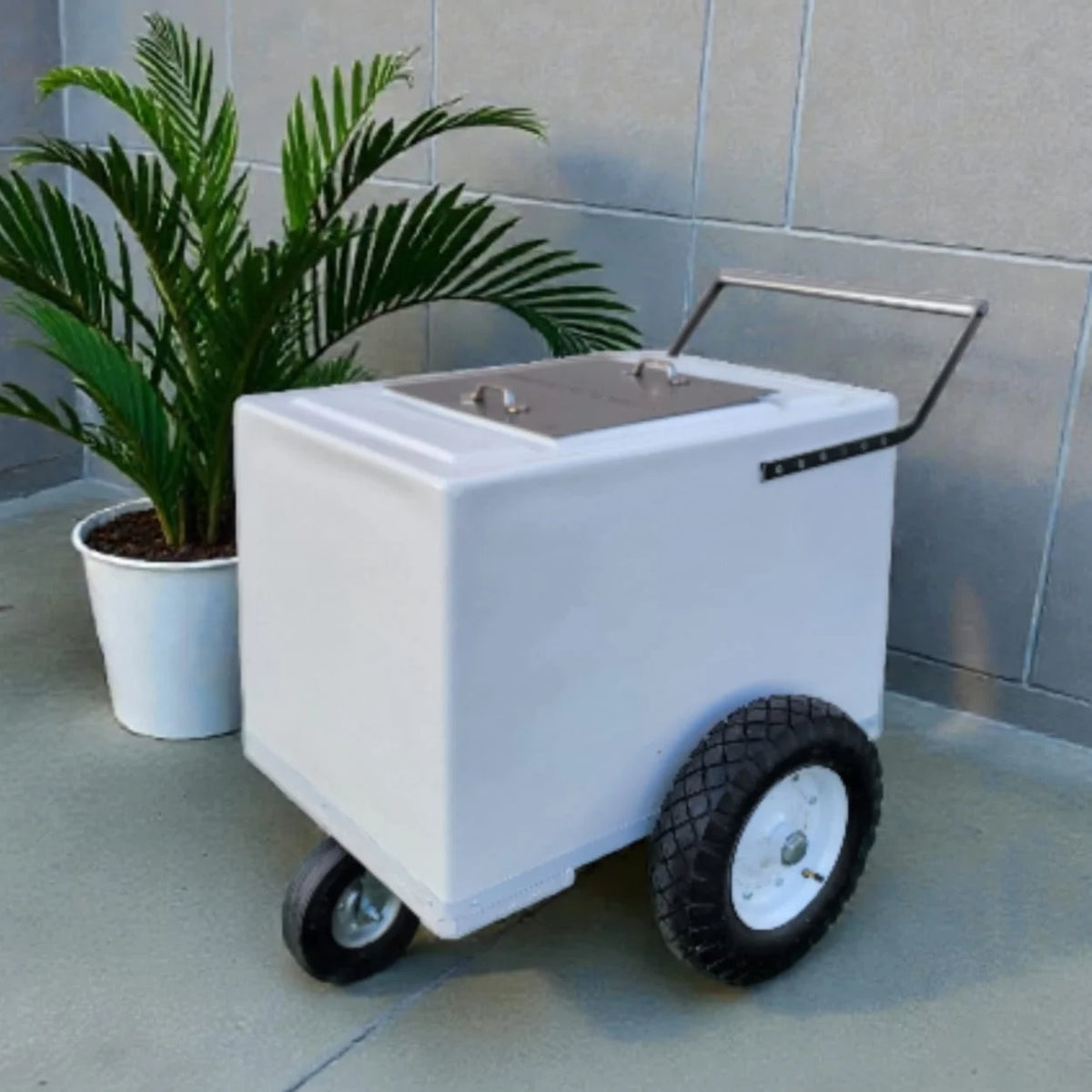 Classic Popsicle Cart Standard Size – White with Thick Tires image 0