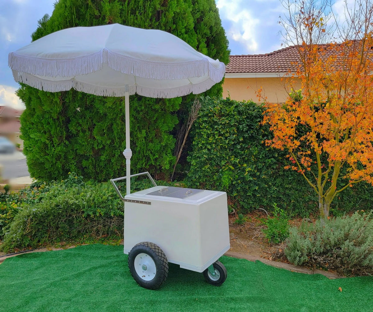 Classic Popsicle Cart Standard Size – White with Thick Tires image 1