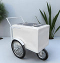 Tall Standard White Popsicle Cart with Fenders and Bicycle Tires image 0