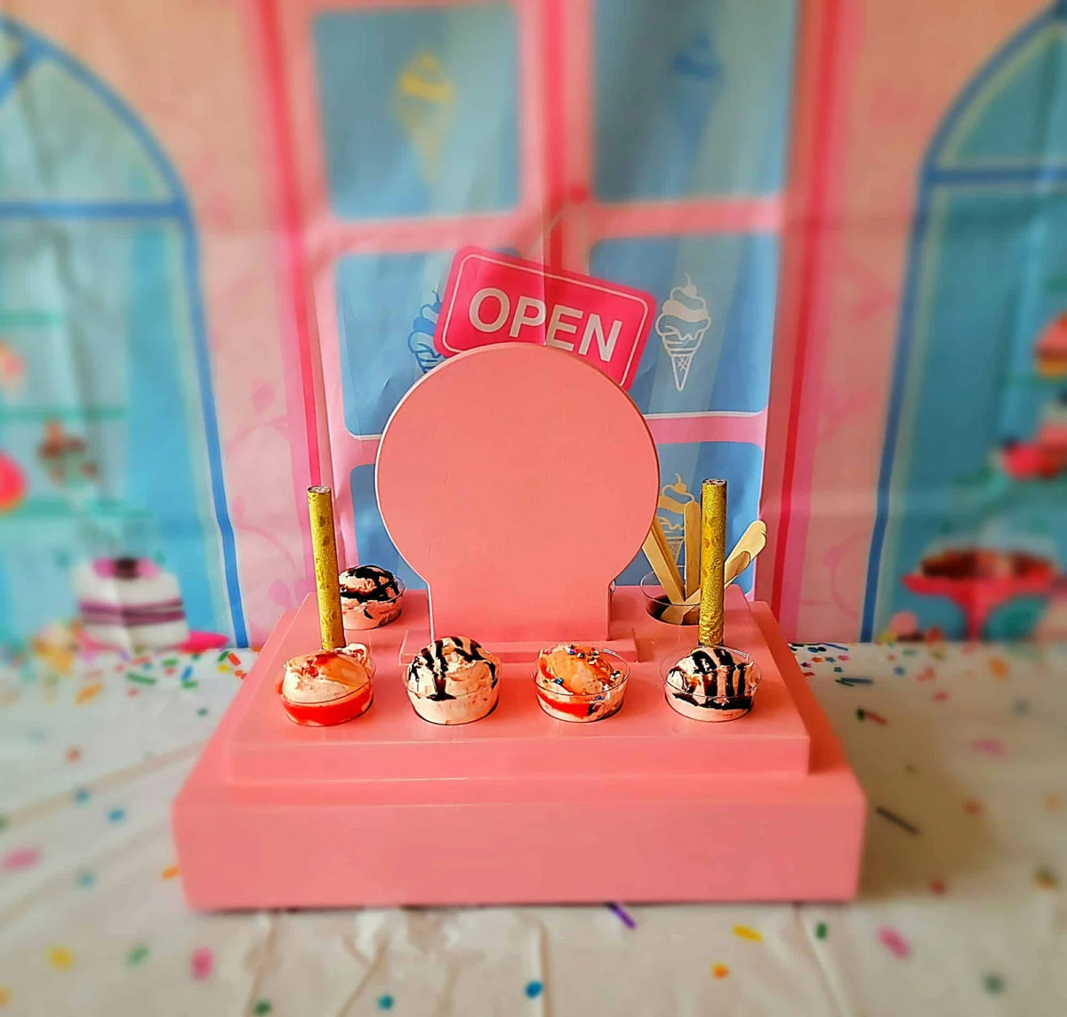 Ice Cream Tasting Flight Tray – Pink for Celebrations image 0
