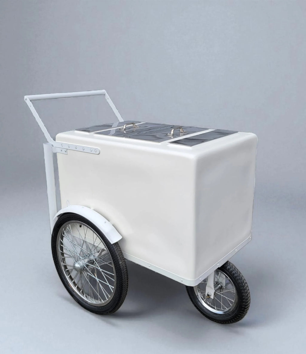 Tall Standard White Popsicle Cart with Fenders and Bicycle Tires (Copy) image 3