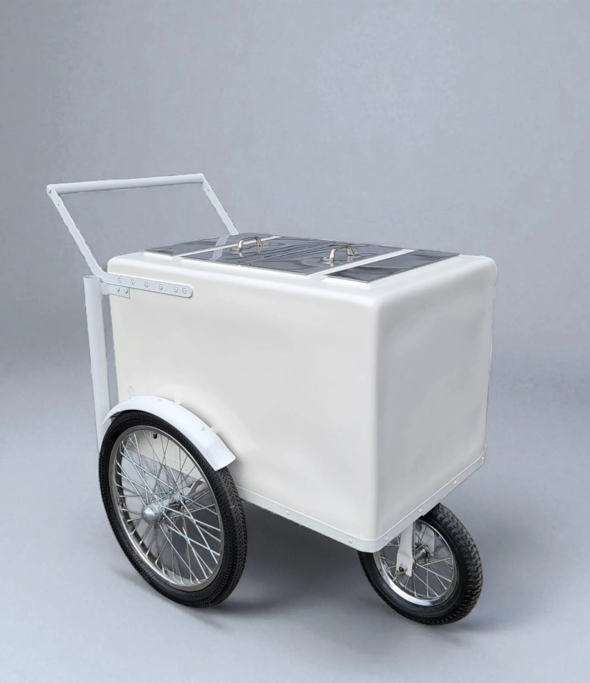 Tall Standard White Popsicle Cart with Fenders and Bicycle Tires (Copy) image 3