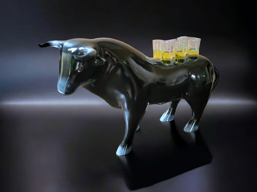 Black Tasting Flight Bull Tray with Lights for Unique Events image 1