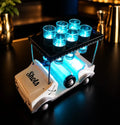 White/black Golf Cart Shot Flight Tray with LED Lights | Golf Cart Tequila Shot Holder | Shot Glass Serving Tray | Golf Lover Gift | Bar & Restaurant Drink Service