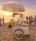 Elegant Large White Popsicle Cart with Sliding Glass Doors – 3 Unique Looks