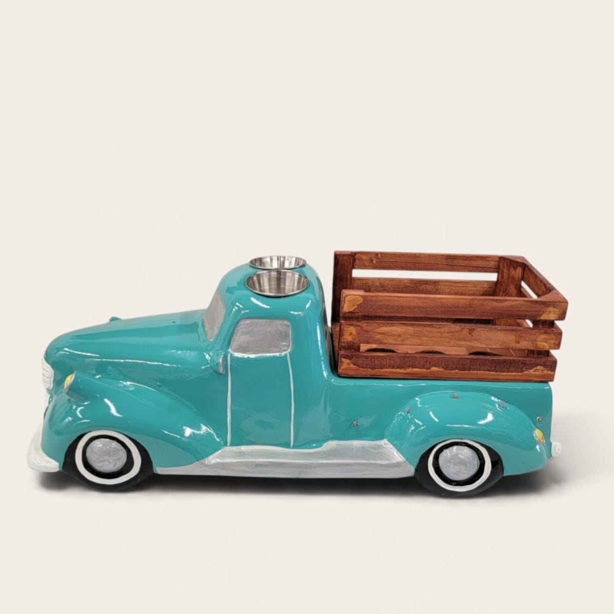 Mint Classic Truck Shot Flight Tray with LED Lights, Handmade 6 Shot Glass Holder