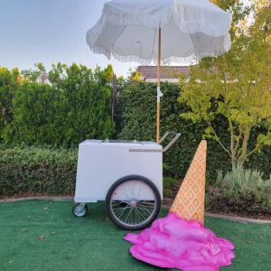 Pink Upside Down Melting Ice Cream Cone Prop