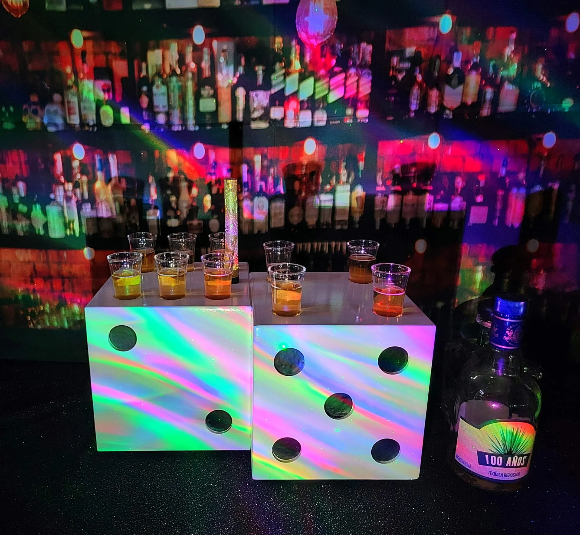 Dice Shaped Tasting Flight Tray – White