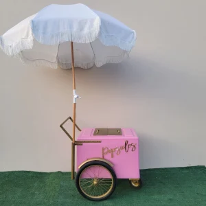 Standard Size Pink Popsicle Cart with Gold Trim