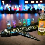 6 Shot Fiberglass Airplane Tequila Flight Tray with Lights