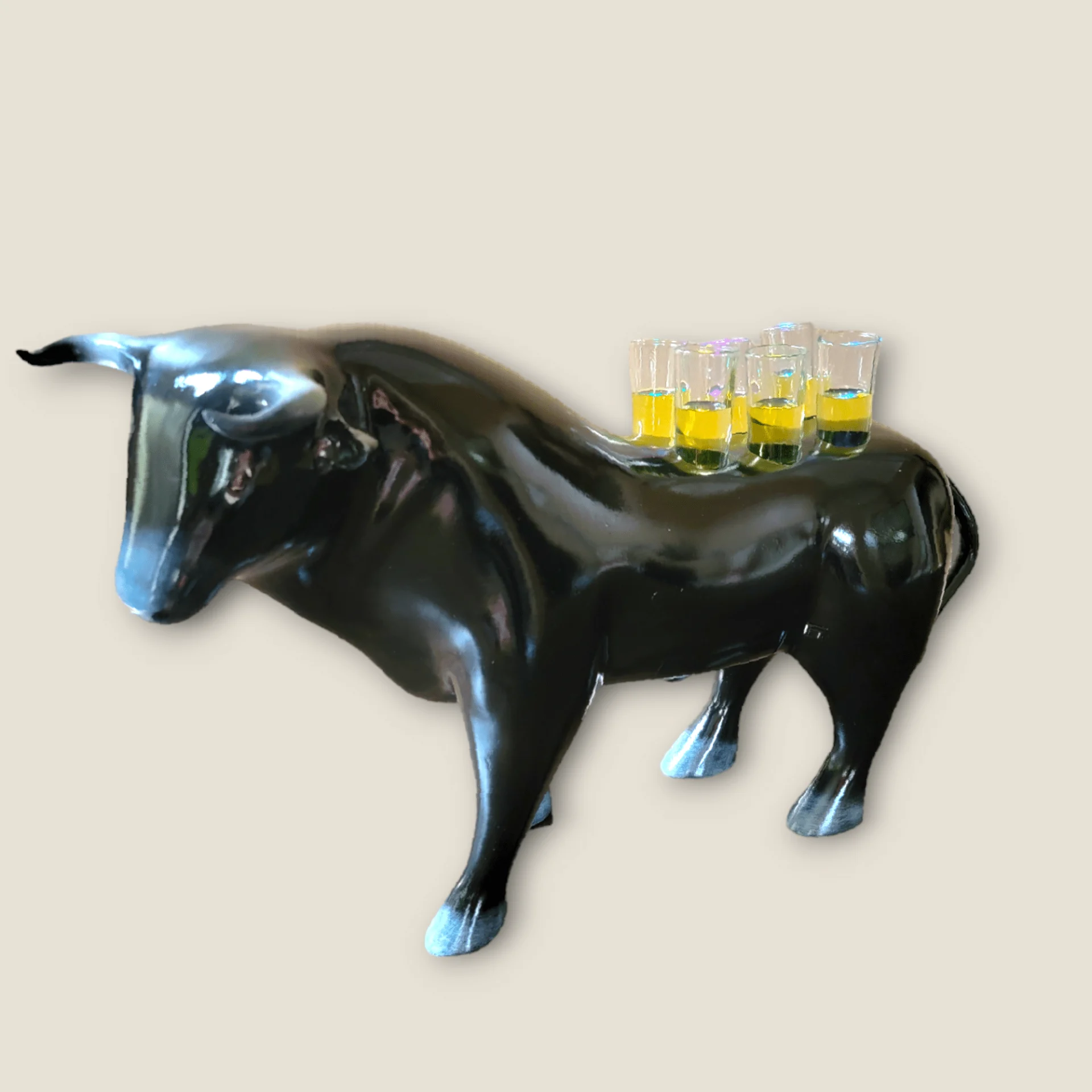 Black Tasting Flight Bull Tray with Lights for Unique Events - Image 7