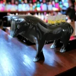 Black Tasting Flight Bull Tray with Lights