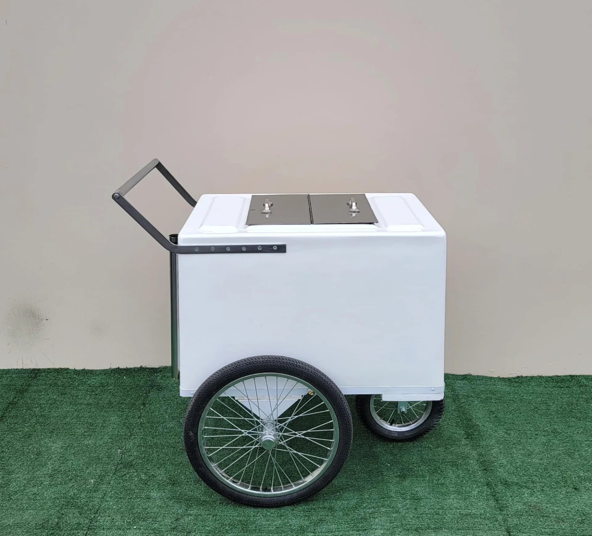 Tall Standard Popsicle Cart with Bicycle Tires and Chrome Trim