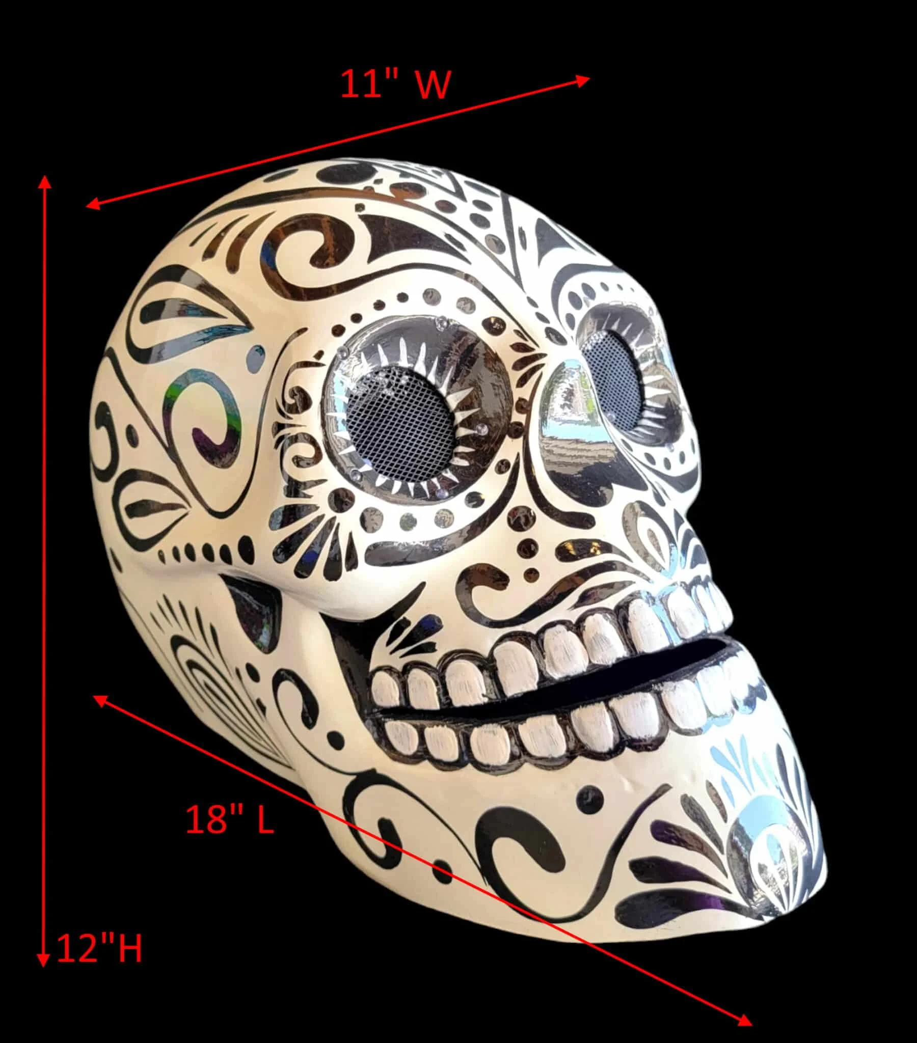 Calavera mask / helmet with Stunning LED Lights for show - Imagen 7