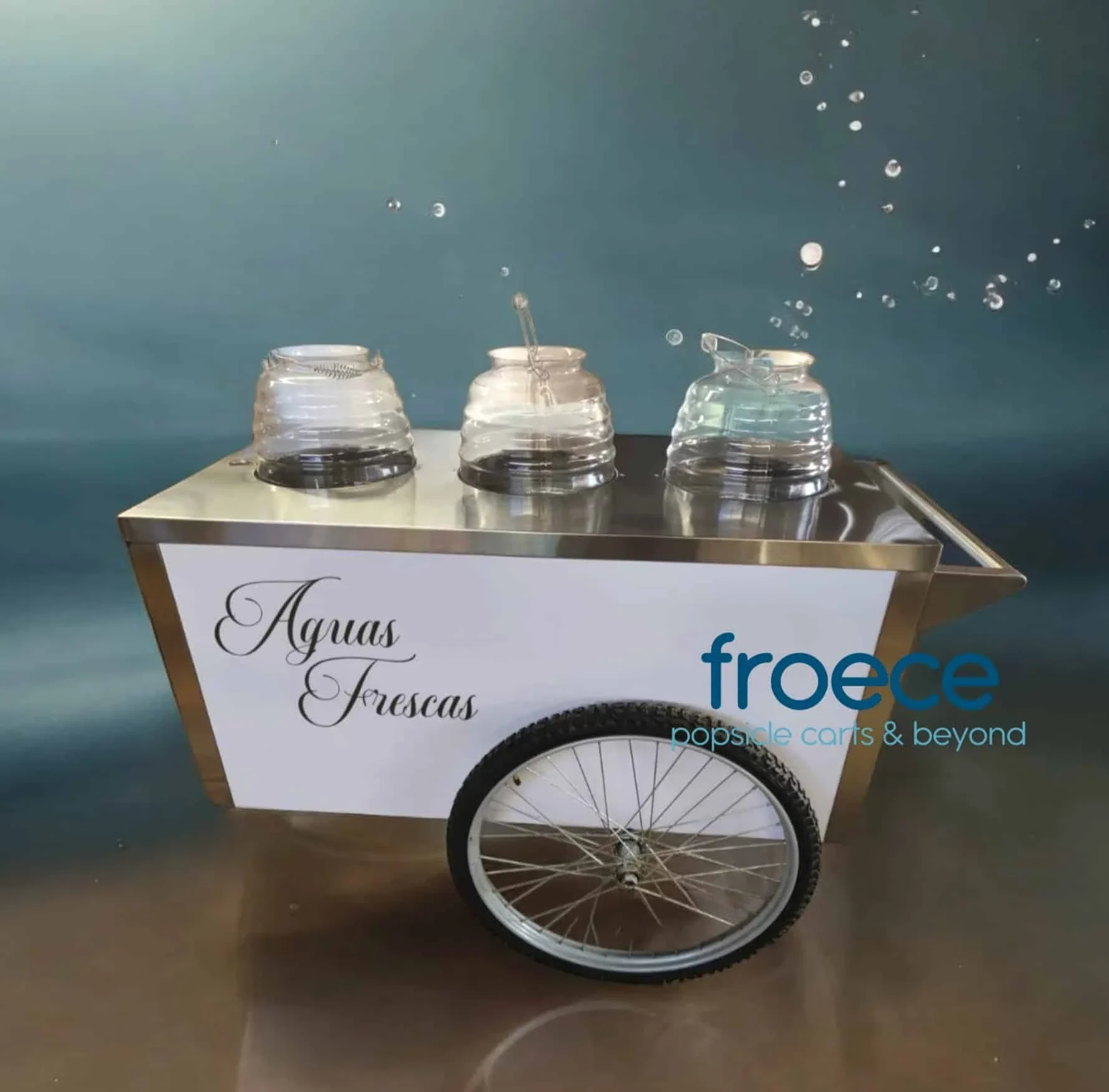 Elegante Carrito Agua Fresca / Vitrolero Carrito Bar/ Café - Acero Inoxidable Doble Uso