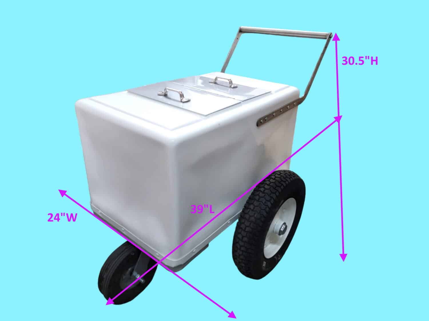 Classic Popsicle Cart Small Size – White with Thick Tires - Image 4