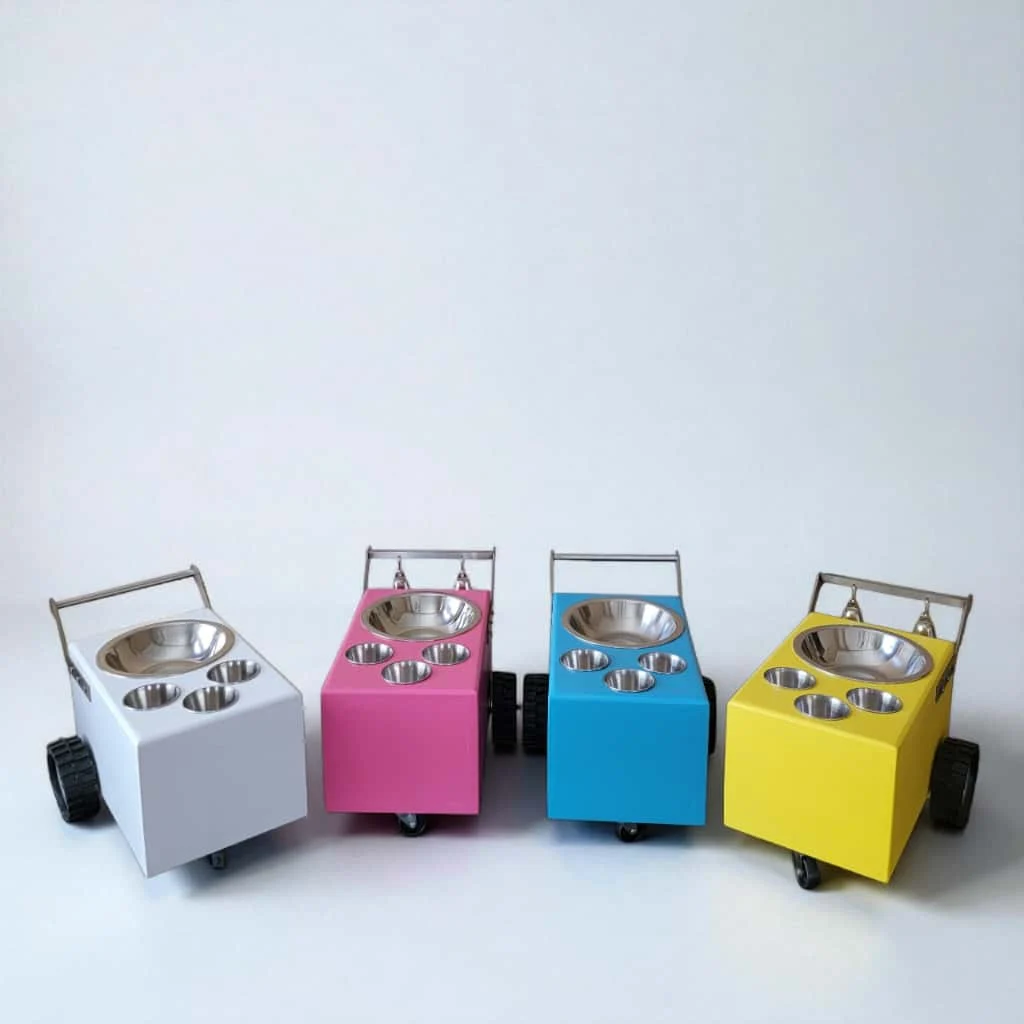 Set of 4 Colorful Small Table Top Ice Cream Cart / Snack Cart / Churro cart – Boost Your Business - Image 4
